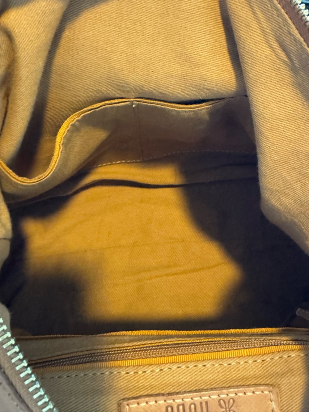 HOBO Cognac Leather Shoulder Bag Woven Handle Crossbody - Picture 7 of 8